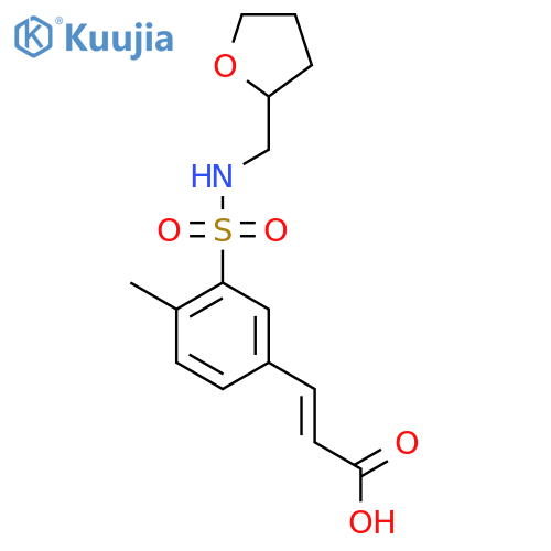 (2E)-3-(4-methyl-3-{(oxolan-2-yl)methylsulfamoyl}phenyl)prop-2-enoic acid structure