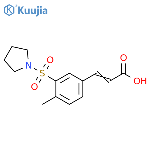 (2E)-3-4-methyl-3-(pyrrolidine-1-sulfonyl)phenylprop-2-enoic acid structure