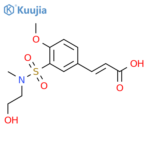 (2E)-3-{3-(2-hydroxyethyl)(methyl)sulfamoyl-4-methoxyphenyl}prop-2-enoic acid structure