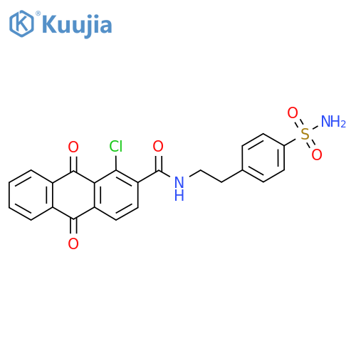1-chloro-9,10-dioxo-N-2-(4-sulfamoylphenyl)ethyl-9,10-dihydroanthracene-2-carboxamide structure