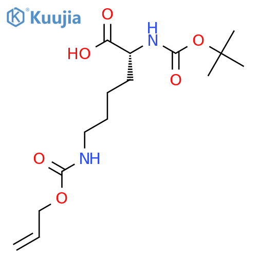 (2R)-2-{(tert-butoxy)carbonylamino}-6-{(prop-2-en-1-yloxy)carbonylamino}hexanoic acid structure