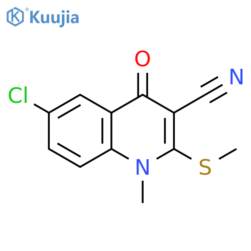 3-Quinolinecarbonitrile,6-chloro-1,4-dihydro-1-methyl-2-(methylthio)-4-oxo- structure