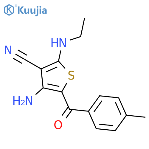 4-Amino-2-(ethylamino)-5-(4-methylbenzoyl)thiophene-3-carbonitrile structure