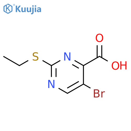 4-Pyrimidinecarboxylic acid, 5-bromo-2-(ethylthio)- structure