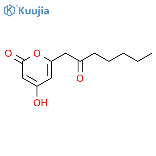 4-Hydroxy-6-(2-oxoheptyl)-2H-pyran-2-one structure
