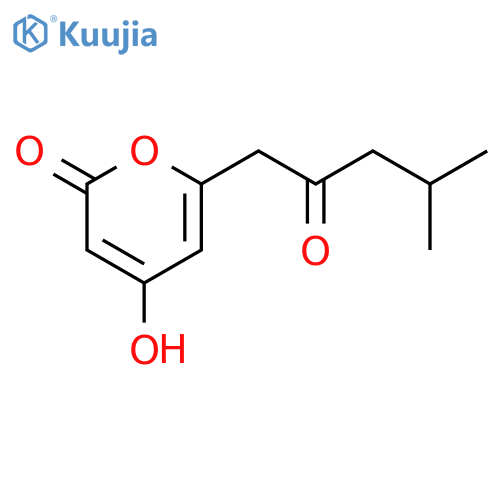 2H-Pyran-2-one, 4-hydroxy-6-(4-methyl-2-oxopentyl)- structure