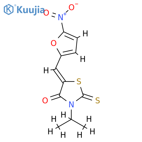 (5Z)-5-[(5-nitrofuran-2-yl)methylidene]-3-(propan-2-yl)-2-sulfanylidene-1,3-thiazolidin-4-one structure