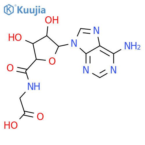 2-[[5-(6-aminopurin-9-yl)-3,4-dihydroxyoxolane-2-carbonyl]amino]acetic acid structure