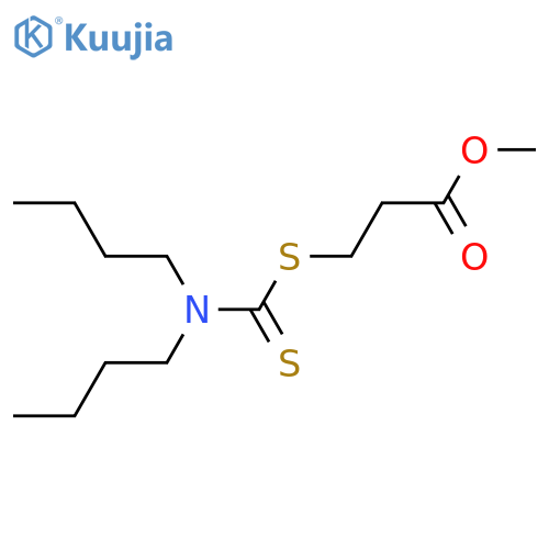 Propanoic acid,3-[[(dibutylamino)thioxomethyl]thio]-, methyl ester structure