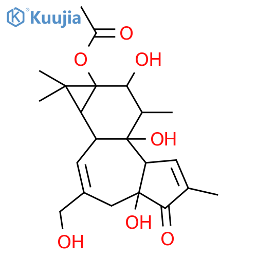 5H-Cyclopropa[3,4]benz[1,2-e]azulen-5-one,9a-(acetyloxy)-1,1a,1b,4,4a,7a,7b,8,9,9a-decahydro-4a,7b,9-trihydroxy-3-(hydroxymethyl)-1,1,6,8-tetramethyl-,(1aR,1bS,4aR,7aS,7bS,8R,9R,9aS)- structure