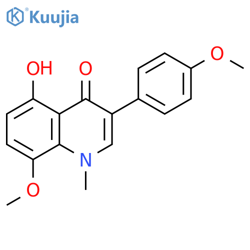 4(1H)-Quinolinone, 5-hydroxy-8-methoxy-3-(4-methoxyphenyl)-1-methyl- structure
