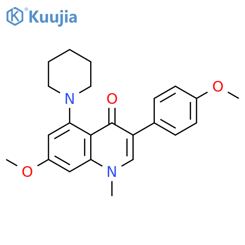 4(1H)-Quinolinone,7-methoxy-3-(4-methoxyphenyl)-1-methyl-5-(1-piperidinyl)- structure