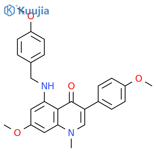 4(1H)-Quinolinone,7-methoxy-3-(4-methoxyphenyl)-5-[[(4-methoxyphenyl)methyl]amino]-1-methyl- structure