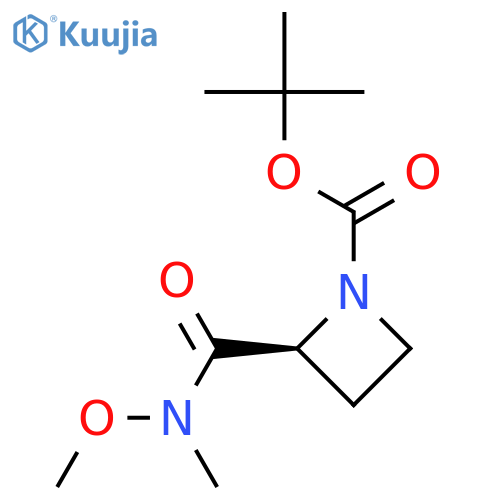 1-Azetidinecarboxylic acid, 2-[(methoxymethylamino)carbonyl]-,1,1-dimethylethyl ester, (2S)- structure