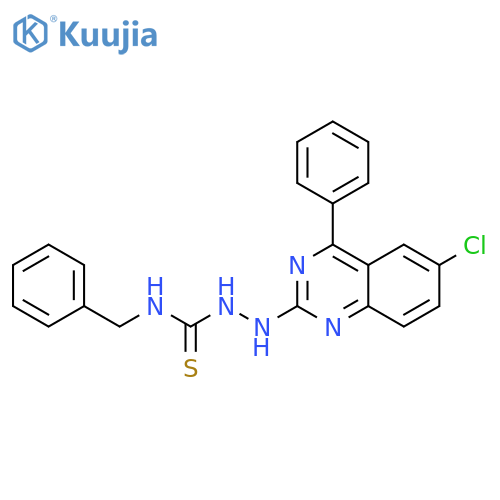 1-benzyl-3-(6-chloro-4-phenylquinazolin-2-yl)aminothiourea structure