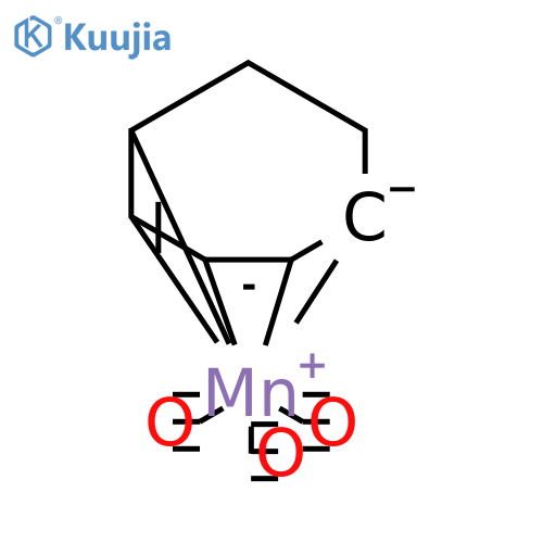 Manganese, tricarbonyl[(1,2,3,4,5-η)-2,4-cycloheptadien-1-yl]- structure