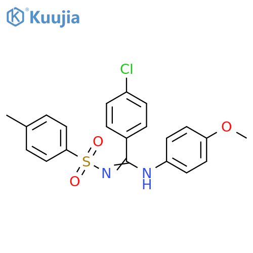4-chloro-N-(4-methoxyphenyl)-N'-(4-methylbenzenesulfonyl)benzene-1-carboximidamide structure