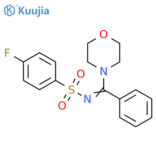 4-fluoro-N-(1E)-(morpholin-4-yl)(phenyl)methylidenebenzene-1-sulfonamide structure