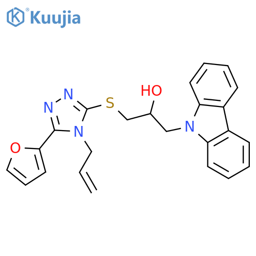 1-(9H-carbazol-9-yl)-3-{5-(furan-2-yl)-4-(prop-2-en-1-yl)-4H-1,2,4-triazol-3-ylsulfanyl}propan-2-ol structure