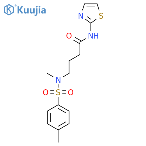 4-(N-methyl4-methylbenzenesulfonamido)-N-(1,3-thiazol-2-yl)butanamide structure