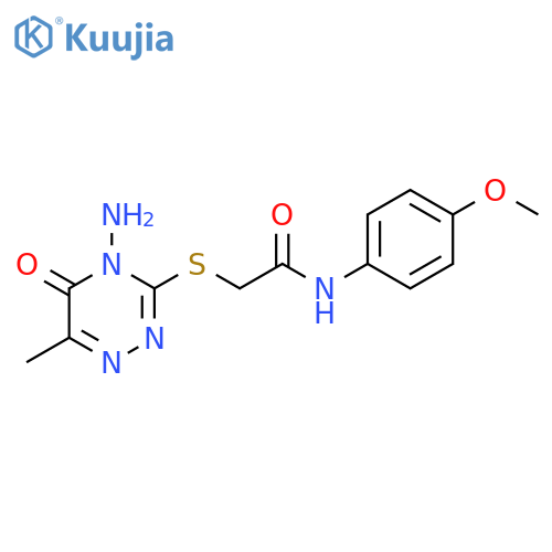 2-(4-amino-6-methyl-5-oxo-4,5-dihydro-1,2,4-triazin-3-yl)sulfanyl-N-(4-methoxyphenyl)acetamide structure