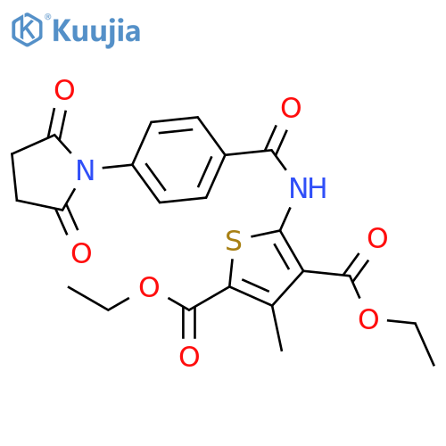 2,4-diethyl 5-4-(2,5-dioxopyrrolidin-1-yl)benzamido-3-methylthiophene-2,4-dicarboxylate structure