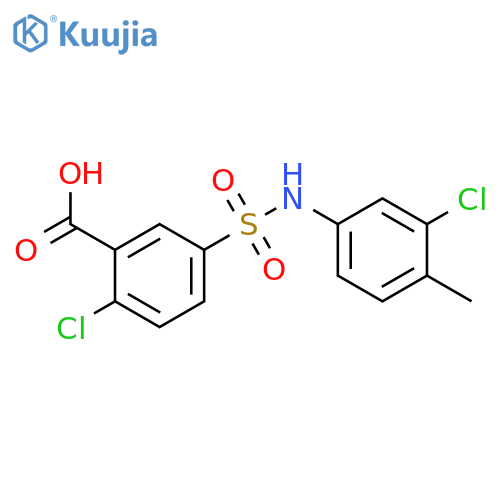 2-chloro-5-(3-chloro-4-methylphenyl)sulfamoylbenzoic acid structure