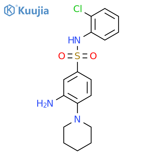 3-Amino-N-(2-chlorophenyl)-4-(piperidin-1-yl)benzene-1-sulfonamide structure