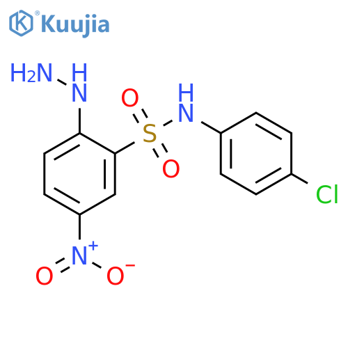 N-(4-chlorophenyl)-2-hydrazinyl-5-nitrobenzene-1-sulfonamide structure
