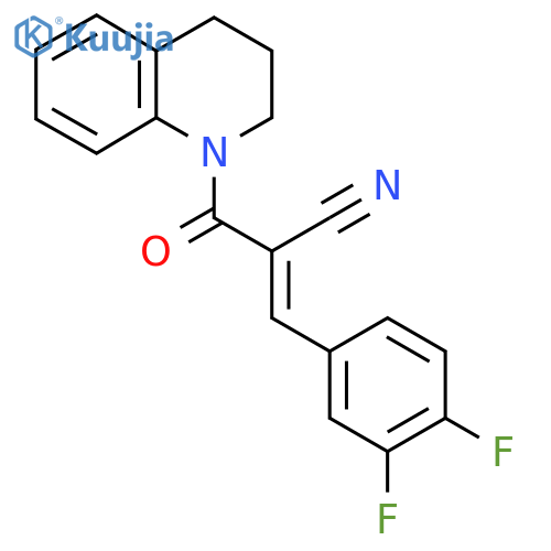 3-(3,4-Difluorophenyl)-2-(1,2,3,4-tetrahydroquinoline-1-carbonyl)prop-2-enenitrile structure