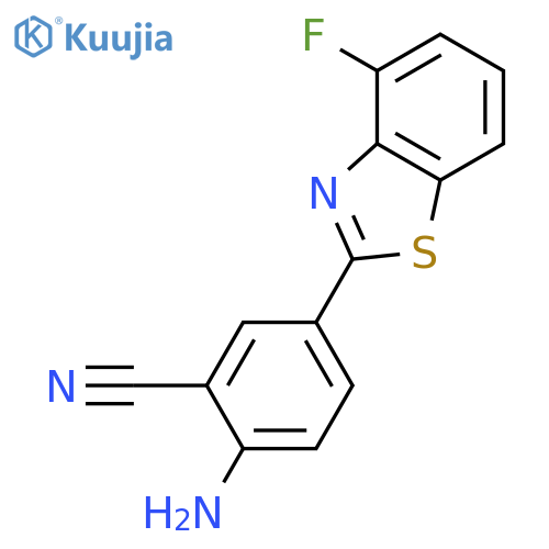 Benzonitrile, 2-amino-5-(4-fluoro-2-benzothiazolyl)- structure