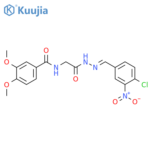 <br>N-(2-(2-(4-Chloro-3-nitrobenzylidene)hydrazinyl)-2-oxoethyl)-3,4-dimethoxyb enzamide structure