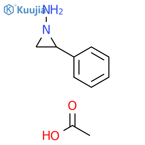 1-Aziridinamine, 2-phenyl-, monoacetate structure