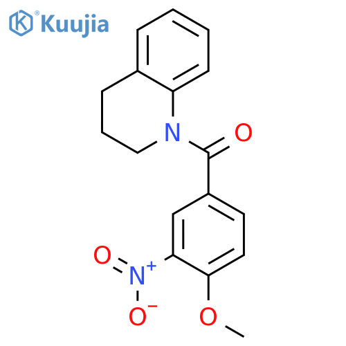 1-(4-methoxy-3-nitrobenzoyl)-1,2,3,4-tetrahydroquinoline structure