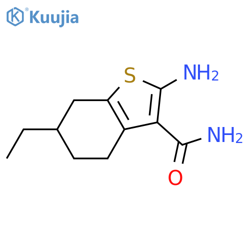 2-amino-6-ethyl-4,5,6,7-tetrahydro-1-benzothiophene-3-carboxamide structure