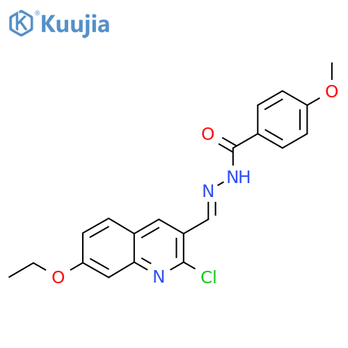 N'-(1E)-(2-chloro-7-ethoxyquinolin-3-yl)methylidene-4-methoxybenzohydrazide structure