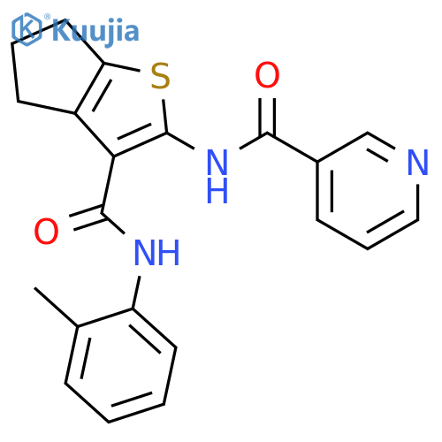 <br>N-(3-o-Tolylcarbamoyl-5,6-dihydro-4H-cyclopenta[b]thiophen-2-yl)-nicotinami de structure