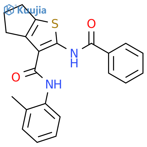 <br>2-(benzoylamino)-N-(2-methylphenyl)-5,6-dihydro-4H-cyclopenta[b]thiophene-3 -carboxamide structure