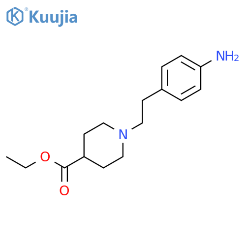 4-Piperidinecarboxylic acid, 1-[2-(4-aminophenyl)ethyl]-, ethyl ester structure