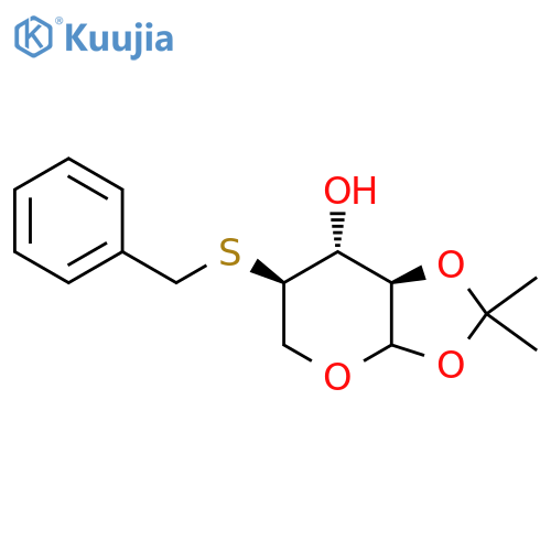 (6R,7R,7Ar)-6-benzylsulfanyl-2,2-dimethyl-5,6,7,7a-tetrahydro-3aH-[1,3]dioxolo[4,5-b]pyran-7-ol structure