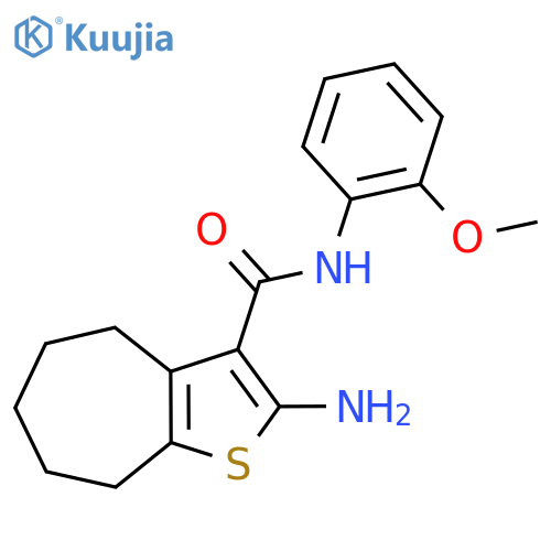 2-Amino-N-(2-methoxyphenyl)-5,6,7,8-tetrahydro-4H-cycloheptabthiophene-3-carboxamide structure