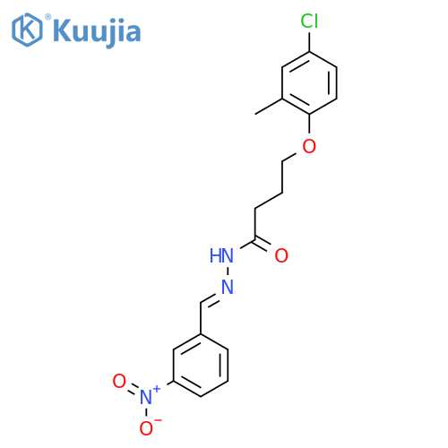 4-(4-chloro-2-methylphenoxy)-N'-(1E)-(3-nitrophenyl)methylidenebutanehydrazide structure