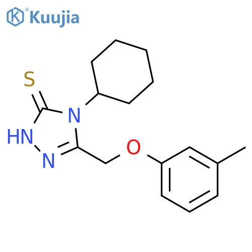 4-cyclohexyl-5-(3-methylphenoxy)methyl-4H-1,2,4-triazole-3-thiol structure