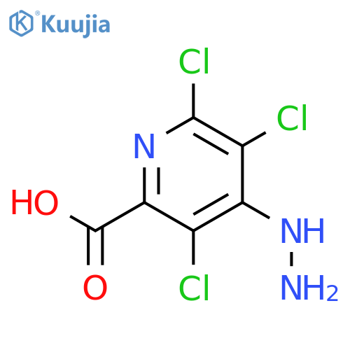 2-Pyridinecarboxylicacid, 3,5,6-trichloro-4-hydrazinyl- structure