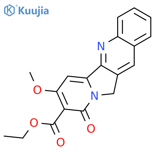 ethyl 7-methoxy-9-oxo-9,11-dihydroindolizino[1,2-b]quinoline-8-carboxylate structure