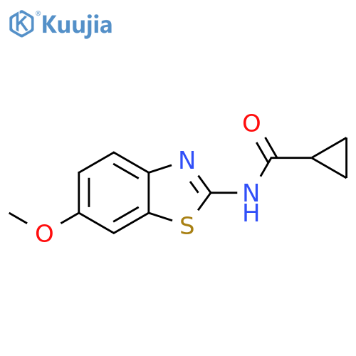 N-(6-methoxy-1,3-benzothiazol-2-yl)cyclopropane carboxamide structure
