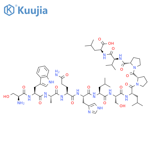 L-Leucine,L-seryl-L-tryptophyl-L-alanyl-L-glutaminyl-L-histidyl-L-leucyl-L-seryl-L-leucyl-L-prolyl-L-prolyl-L-valyl- structure