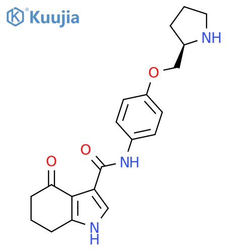 1H-Indole-3-carboxamide,4,5,6,7-tetrahydro-4-oxo-N-[4-[(2R)-2-pyrrolidinylmethoxy]phenyl]- structure