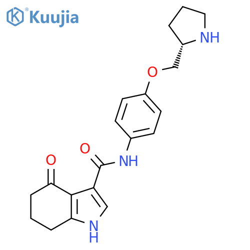 1H-Indole-3-carboxamide,4,5,6,7-tetrahydro-4-oxo-N-[4-[(2S)-2-pyrrolidinylmethoxy]phenyl]- structure