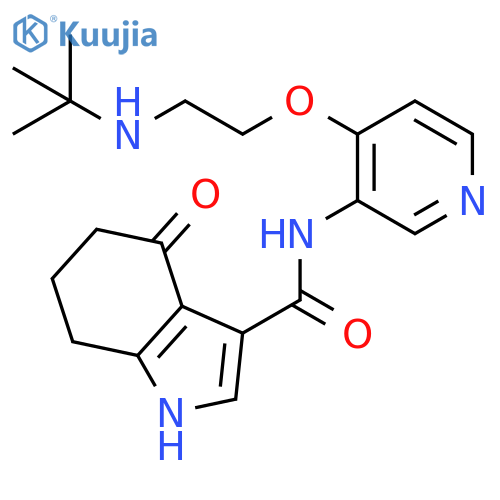 1H-Indole-3-carboxamide,N-[4-[2-[(1,1-dimethylethyl)amino]ethoxy]-3-pyridinyl]-4,5,6,7-tetrahydro-4-oxo- structure